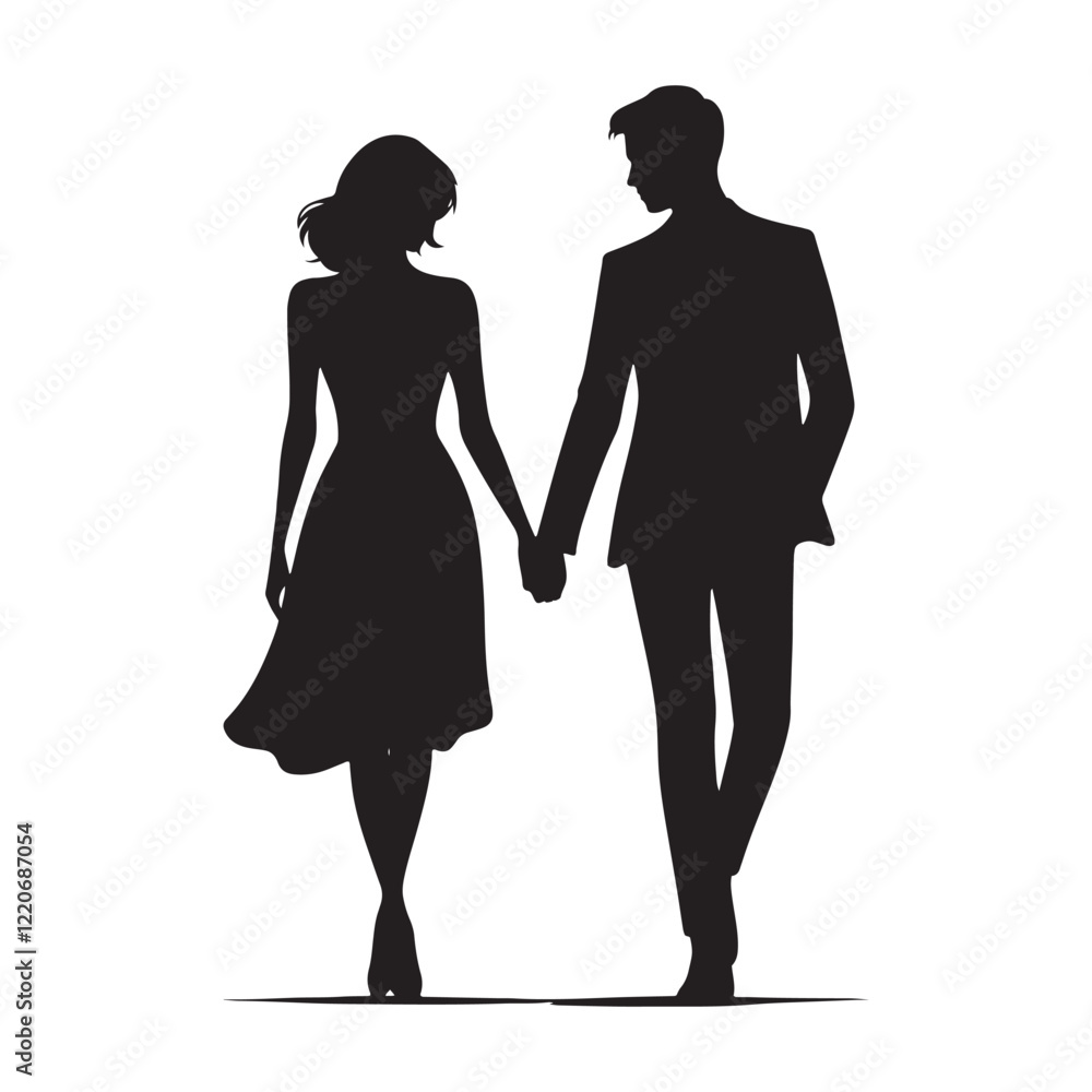 Romantic couple walking into a future full of joy - couple silhouette, couple walking vector, couple vector, couple illustration, valentine silhouette, couple walking illustration
Romantic couple walking into a future full of joy - couple silhouette, couple walking vector, couple vector, couple illustration, valentine silhouette, couple walking illustration