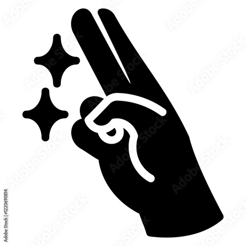 Hand seal glyph icon photo