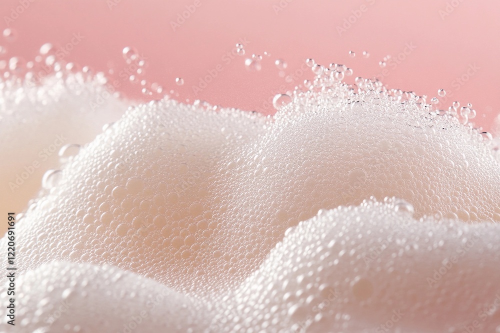 Fototapeta premium An intricate macro shot of foam and shimmering bubbles
