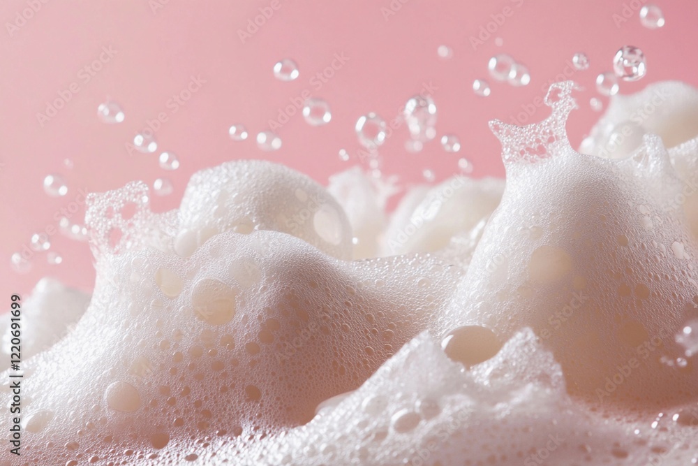 Fototapeta premium An intricate macro shot of foam and shimmering bubbles