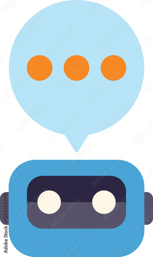 Chatbot speaking, with three dots inside a speech bubble, symbolizing an ongoing message being written Chatbot speaking, with three dots inside a speech bubble, symbolizing an ongoing message being written
