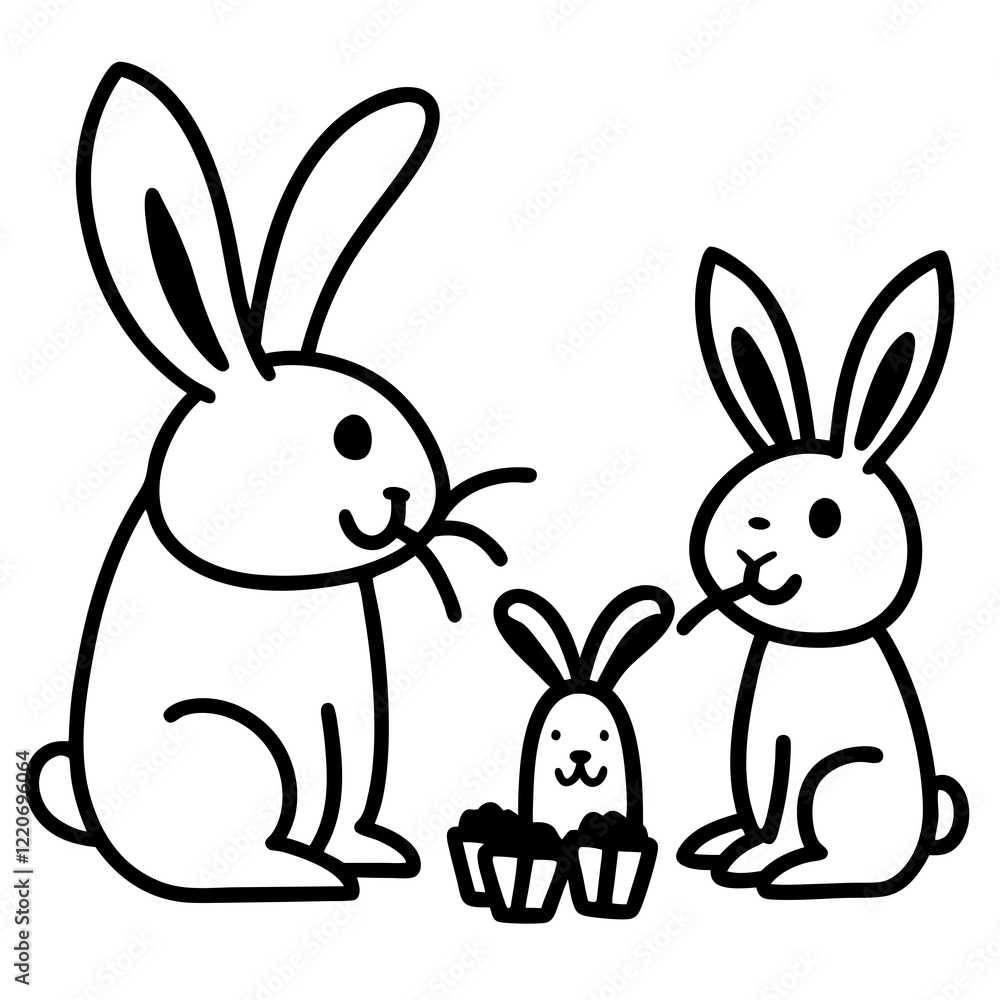 Fototapeta premium rabbit and easter eggs