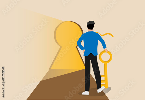 Business support or help to solve problem, clear and unblock work obstacle or key to unlock business idea concept