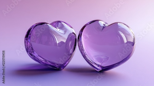 Vibrant purple hearts on gradient background for valentine's day design
