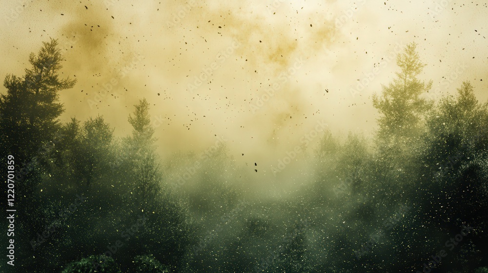 PM 2.5 dust particles mixing with the natural environment, affecting both air quality and the surrounding ecosystem PM 2.5 dust particles mixing with the natural environment, affecting both air quality and the surrounding ecosystem