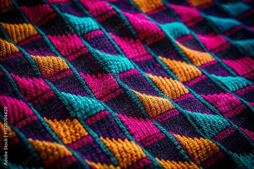 Emo Tricot Texture Background with Geometric Rhombuses - High Depth of Field Stock Photo Emo Tricot Texture Background with Geometric Rhombuses - High Depth of Field Stock Photo