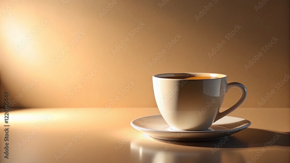 Empty Coffee Cup Mockup: 3D Rendered Ceramic Mug with Copy Space for Branding Empty Coffee Cup Mockup: 3D Rendered Ceramic Mug with Copy Space for Branding