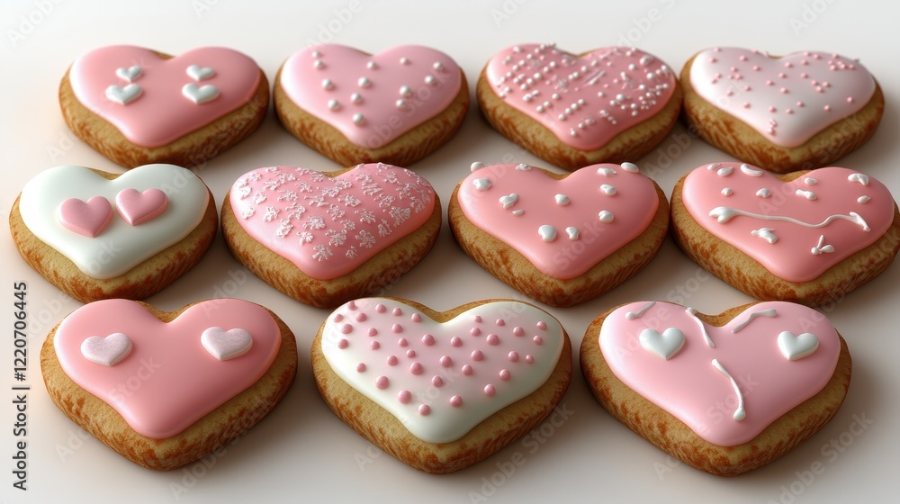Ultra realistic heart cookies for valentine's day celebration and design inspiration Ultra realistic heart cookies for valentine's day celebration and design inspiration