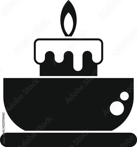 Floating candle burning in a bowl with water placed on a saucer, perfect for creating a cozy and relaxing atmosphere