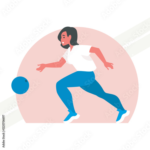 A girl playing bowling representing sports and fun