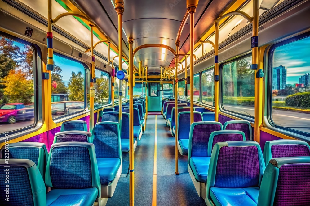 Obraz premium Empty Vancouver Bus, September 2022: Free Transit, Out-of-Service Tap Machine, Minimalist Photography