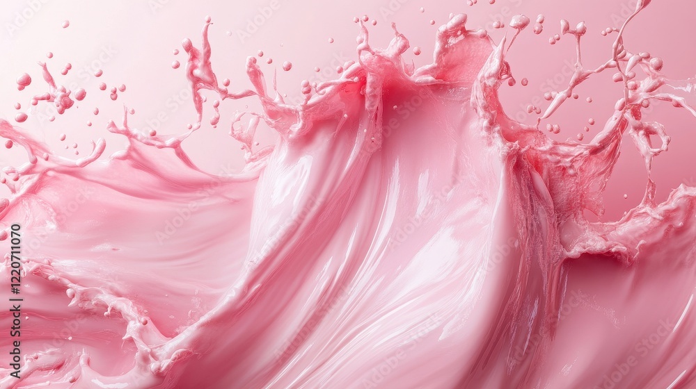 Pink and white fluid splash background for product presentation and design Pink and white fluid splash background for product presentation and design