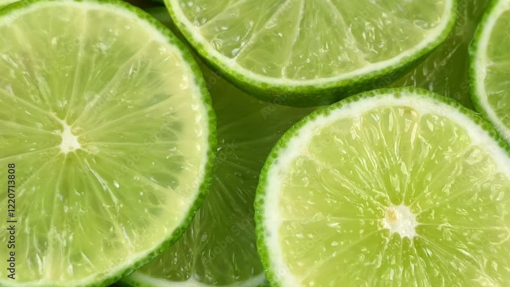 Close-up of fresh lime rotating on a plate Close-up of fresh lime rotating on a plate