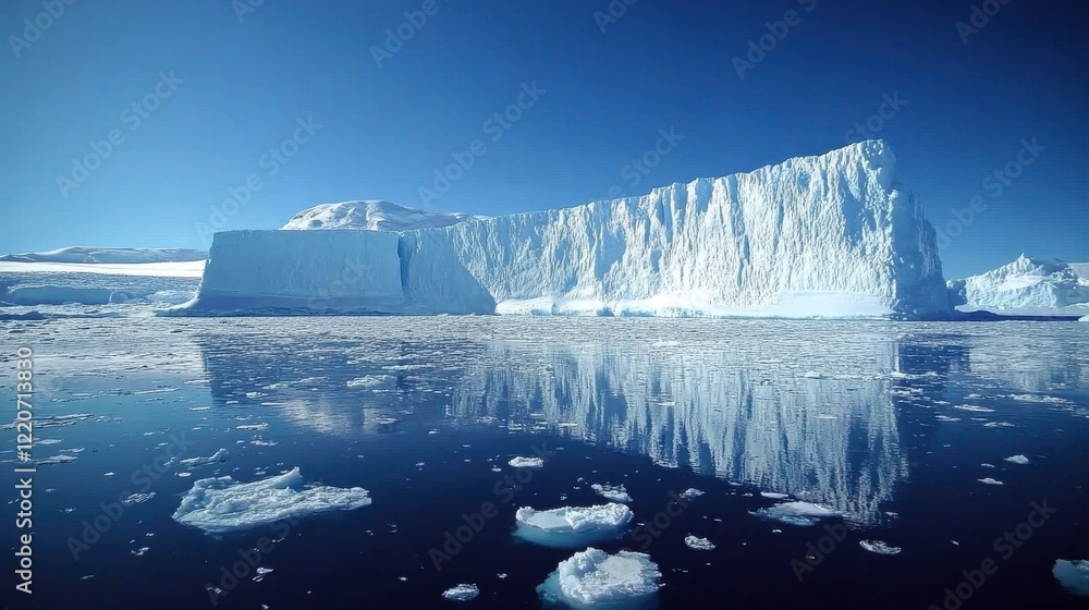 Obraz premium Frozen Landscape with Reflections in Water