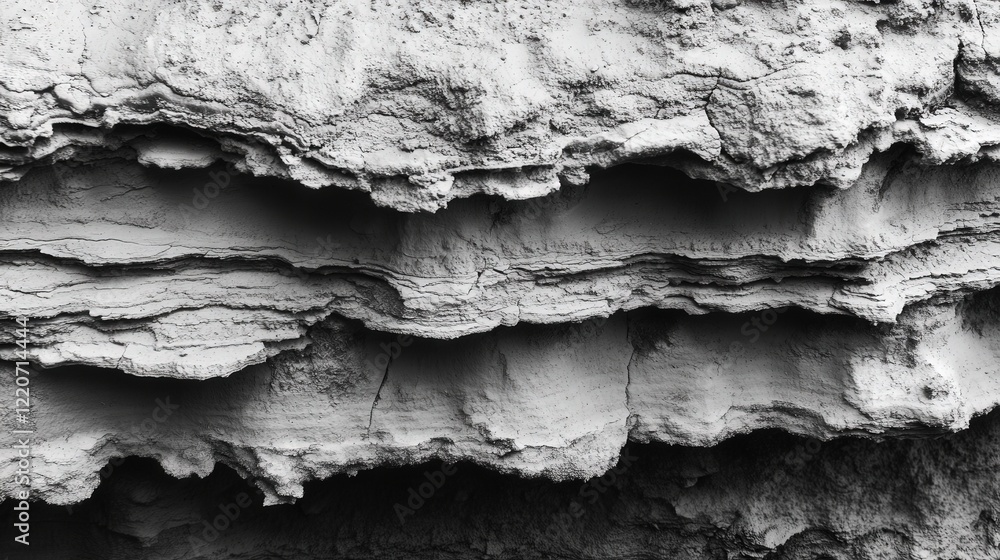 Layers of solid particles packed tightly, forming strata of different textures and densities. Layers of solid particles packed tightly, forming strata of different textures and densities.