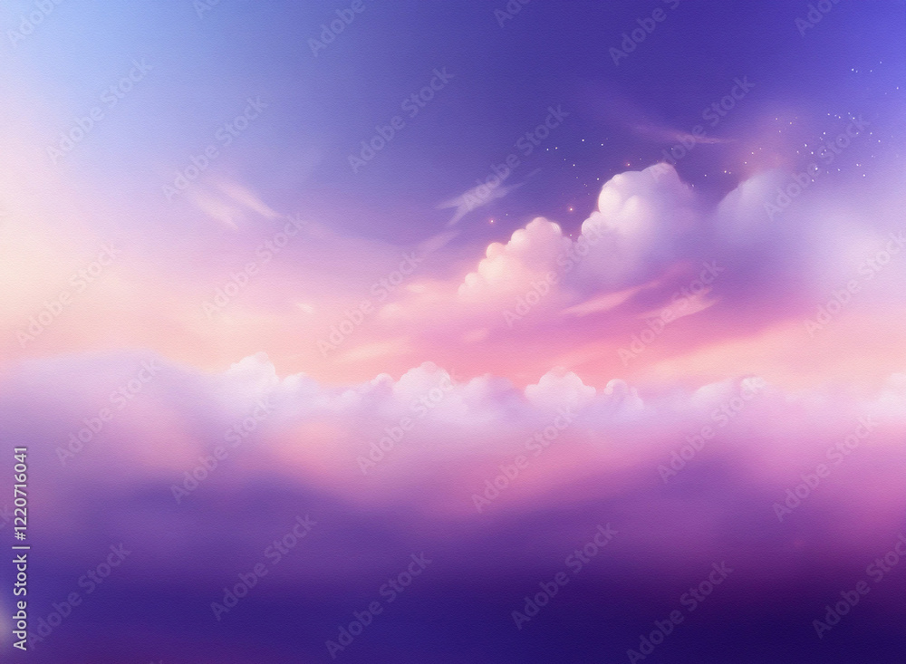 Dreamy, grainy textured sky at sunset. Soft pastel pinks, purples, and blues blend in a hazy, ethereal atmosphere. Fluffy clouds drift across the horizon. Dreamy, grainy textured sky at sunset. Soft pastel pinks, purples, and blues blend in a hazy, ethereal atmosphere. Fluffy clouds drift across the horizon.