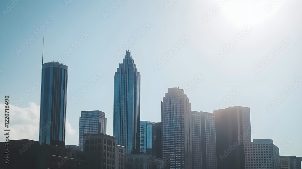Obraz premium Close-Up of Distinctive Architectural Features of Urban Skyline