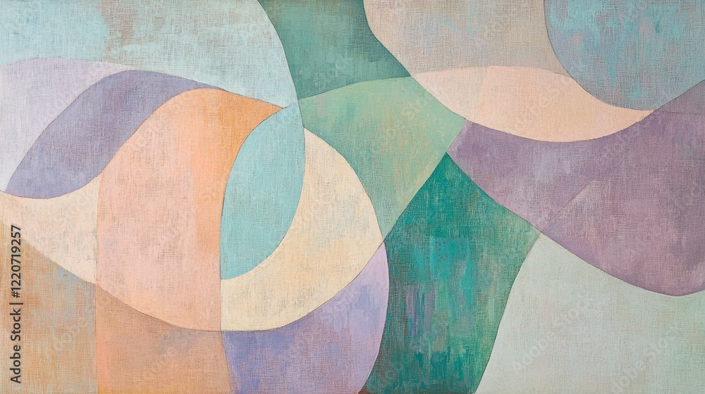 Fototapeta premium A lyrical abstraction using continuous curving shapes in harmonious pastel shades
