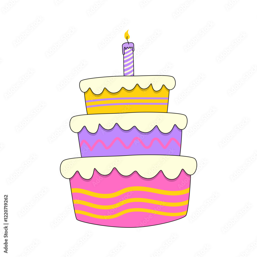 Birthday Cake Party Decoration Illustration Birthday Cake Party Decoration Illustration