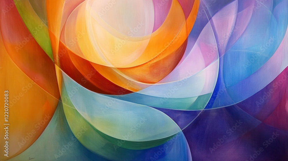 A lyrical abstract using rhythmic lines and soft gradients, creating a musical harmony of colors A lyrical abstract using rhythmic lines and soft gradients, creating a musical harmony of colors