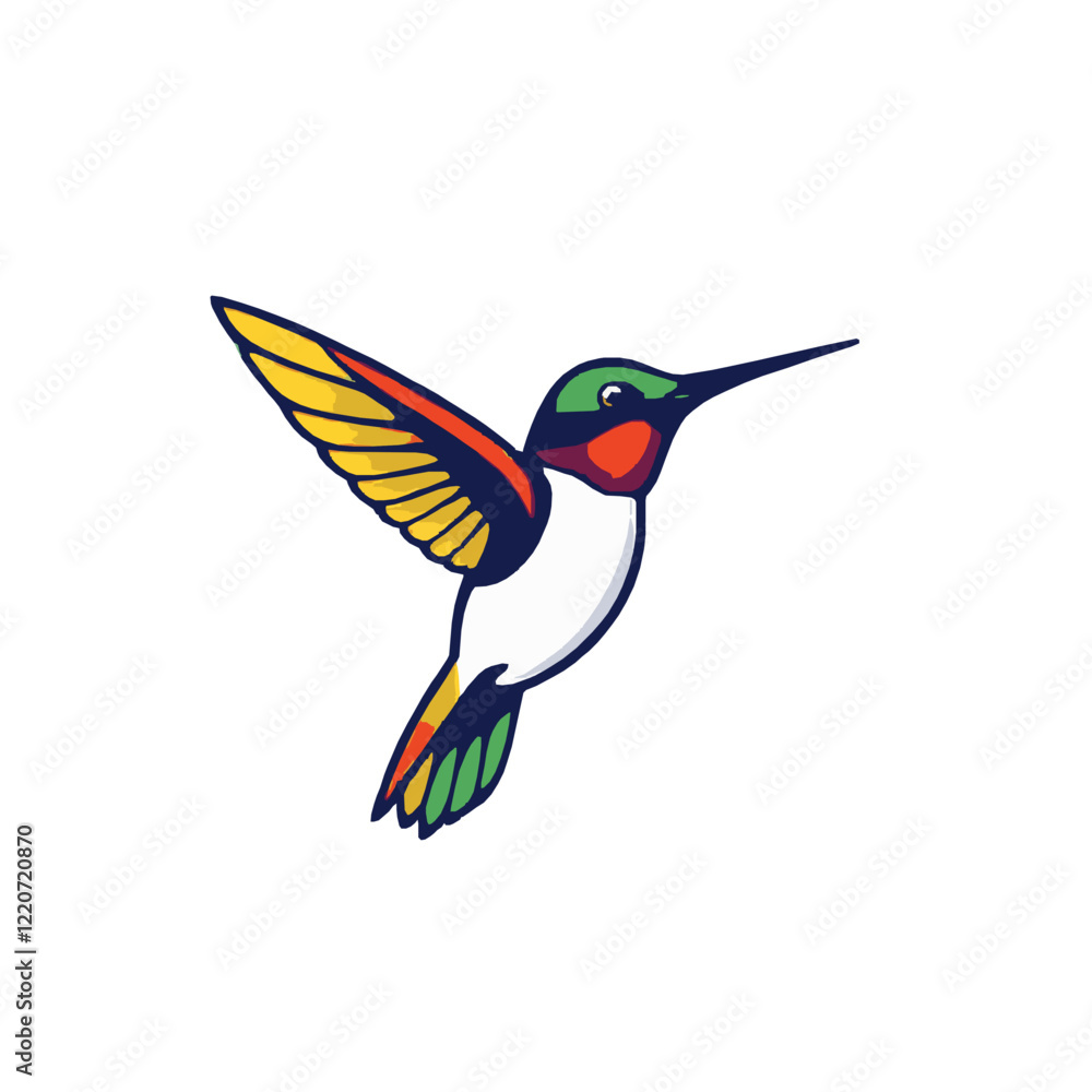 Obraz premium Simple 2D Hummingbird - Vector Element