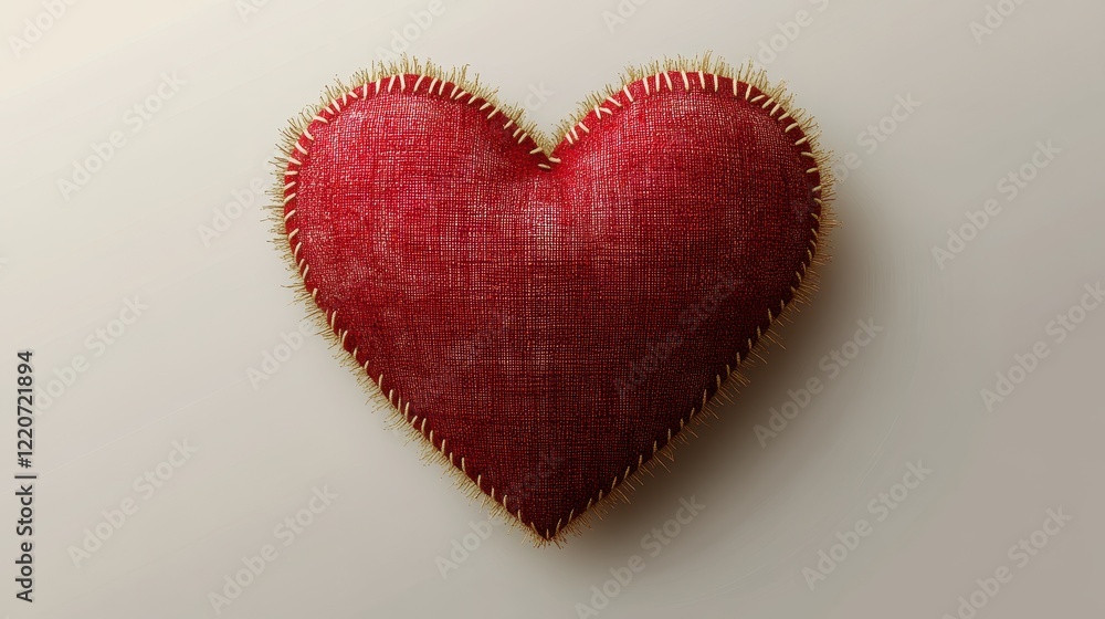 Embroidered heart icon on transparent background for romantic designs Embroidered heart icon on transparent background for romantic designs