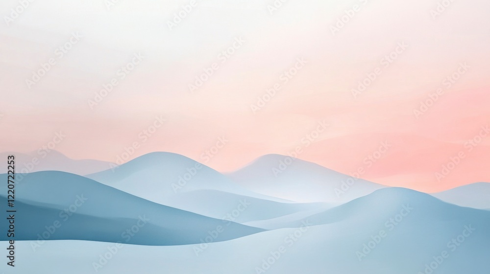 A minimalist abstract landscape using soft gradients to suggest hills and sky in calming pastel hues A minimalist abstract landscape using soft gradients to suggest hills and sky in calming pastel hues