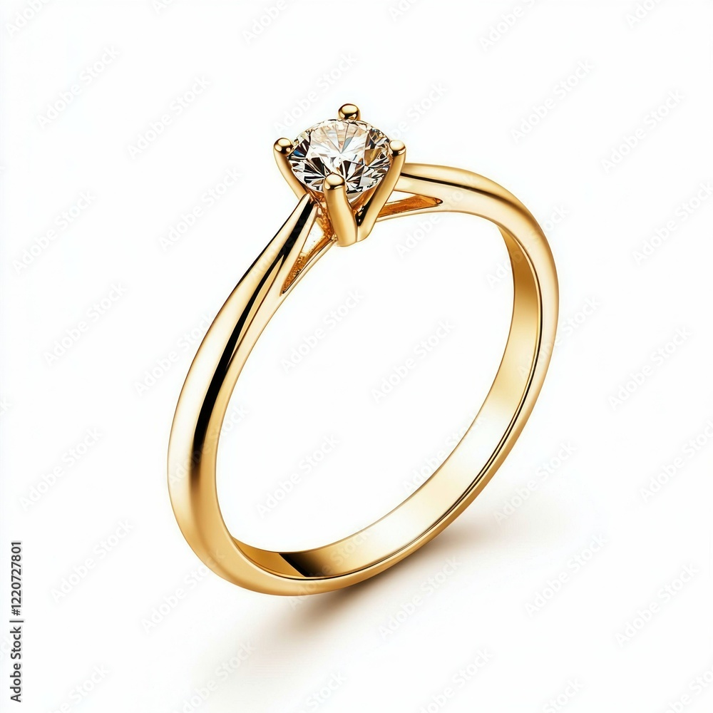 Elegant Gold Engagement Ring with Diamond Elegant Gold Engagement Ring with Diamond