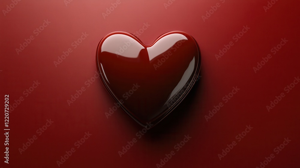 Valentine's day chocolate heart on red background - perfect for love and romance themes Valentine's day chocolate heart on red background - perfect for love and romance themes