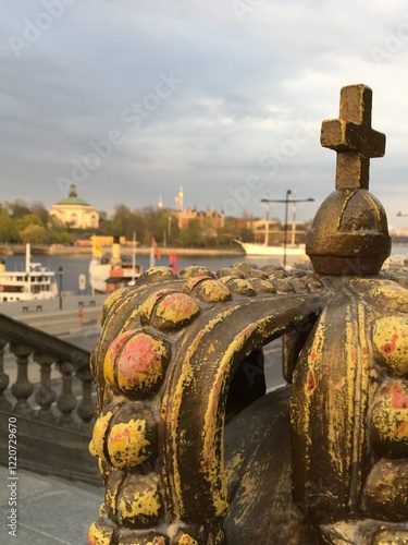 view from the Royal Castle in Stockholm towards Skeppsholmen photo