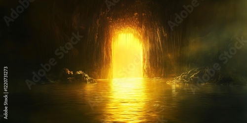 Flooded underground cave.