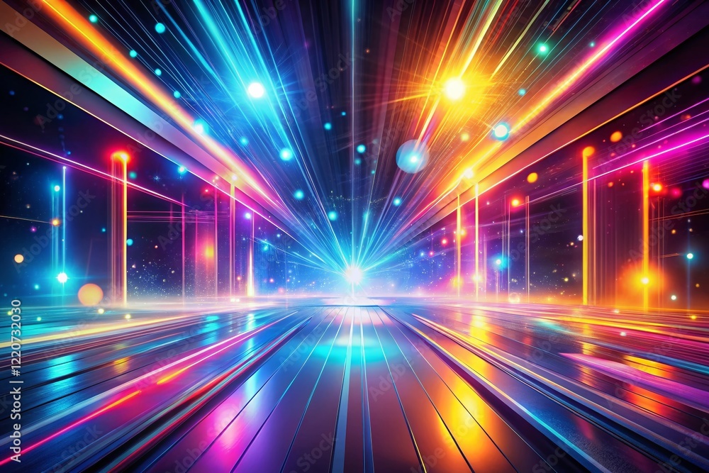 Futuristic Abstract Neon Glow Cyberspace Motion Background - 3D Render Futuristic Abstract Neon Glow Cyberspace Motion Background - 3D Render