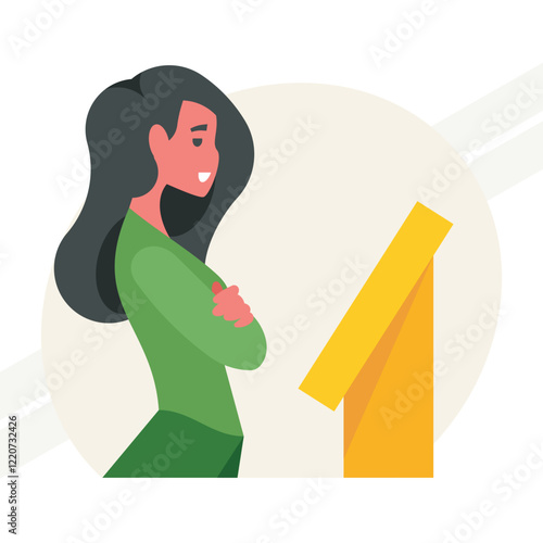 A girl withdrawing money from an ATM representing banking and finance