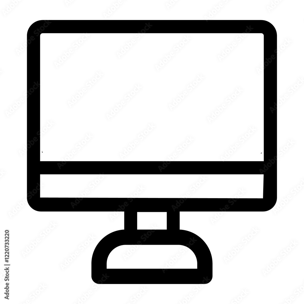 Monitor icon black with outline style Monitor icon black with outline style