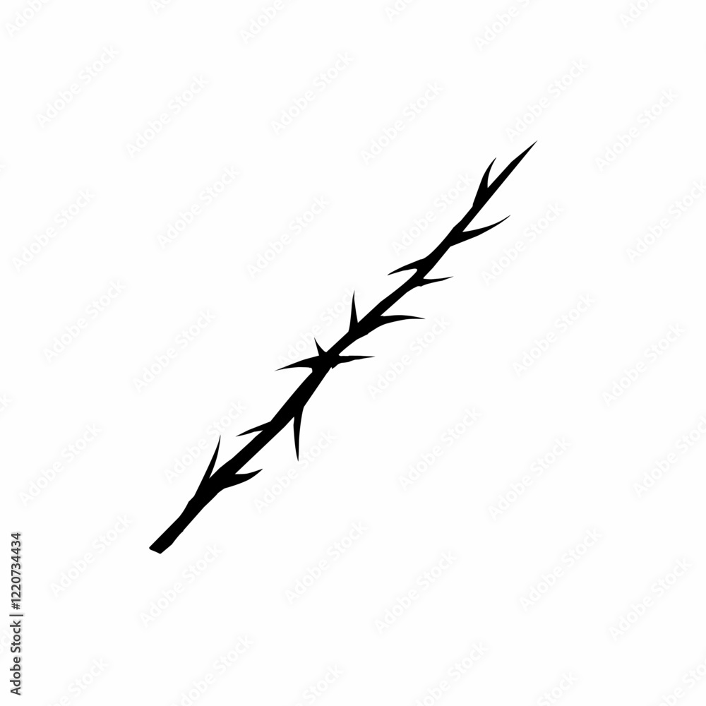 Fototapeta premium thorn branch silhouette for design decoration elements. Vector