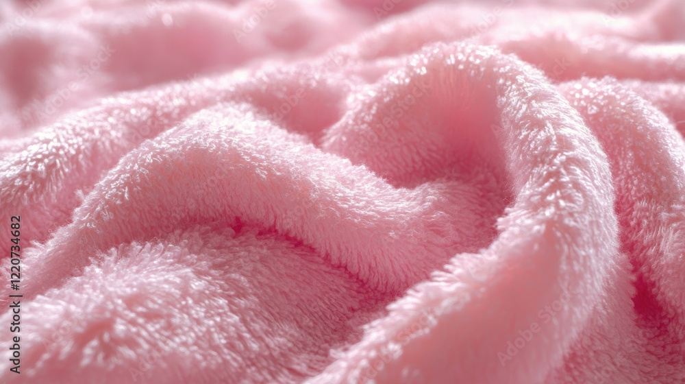 Fototapeta premium Pink fluffy towel fabric soft texture background