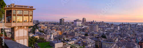 Obraz na płótnie Panoramic Evening View of Genua - Italy w salonie