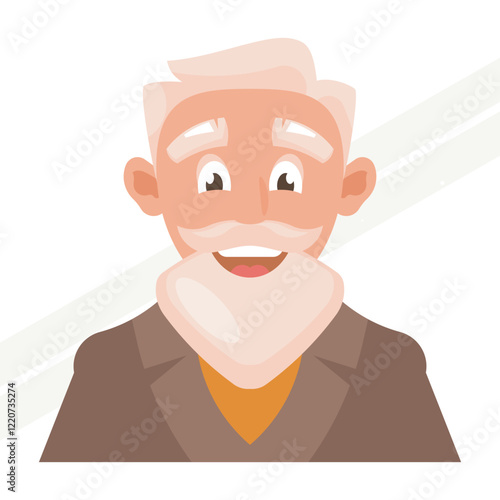 An illustration of a grey-haired old man representing age and wisdom