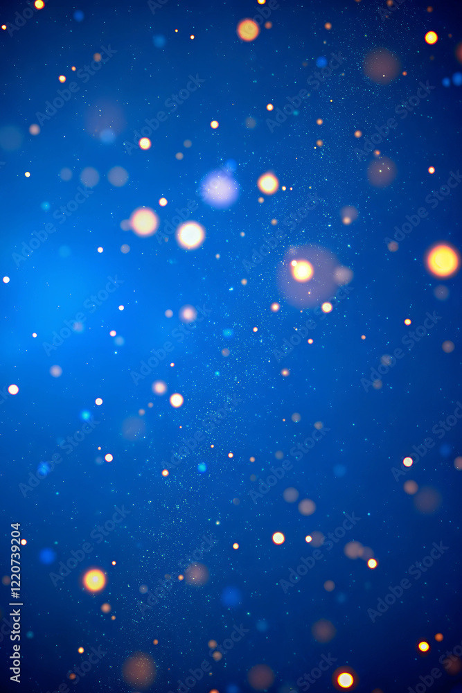 Obraz premium royal blue background with glowing yellow bokeh 
