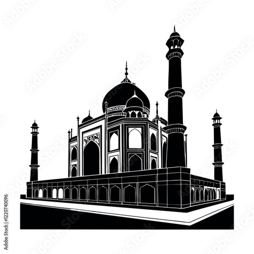 Taj Mahal design clip art illustration