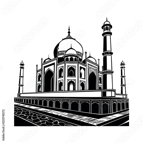 Taj Mahal design clip art illustration