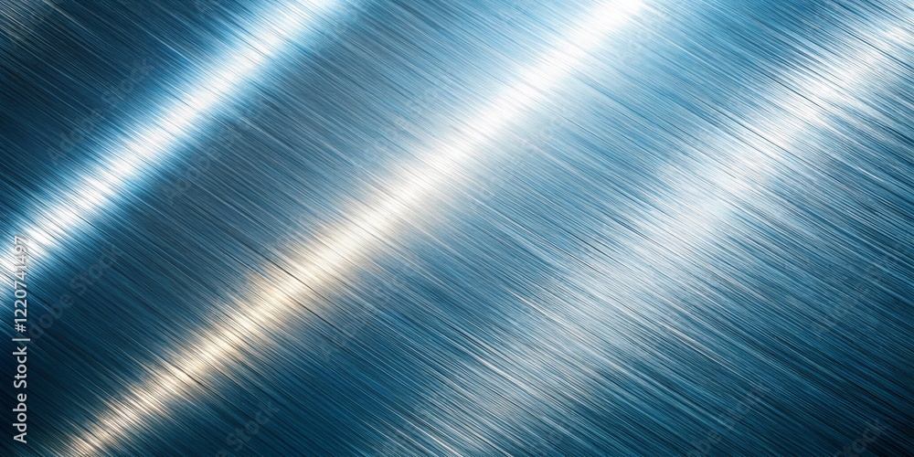 Fototapeta premium Glowing Silver Metallic Texture: Brushed Steel Background with Ice Cold Theme - Stock Photo