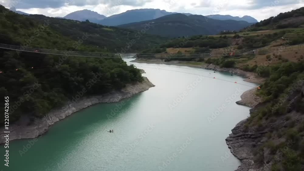 Aerial video over Lac de Monteynard-Avignonet, France Aerial video over Lac de Monteynard-Avignonet, France