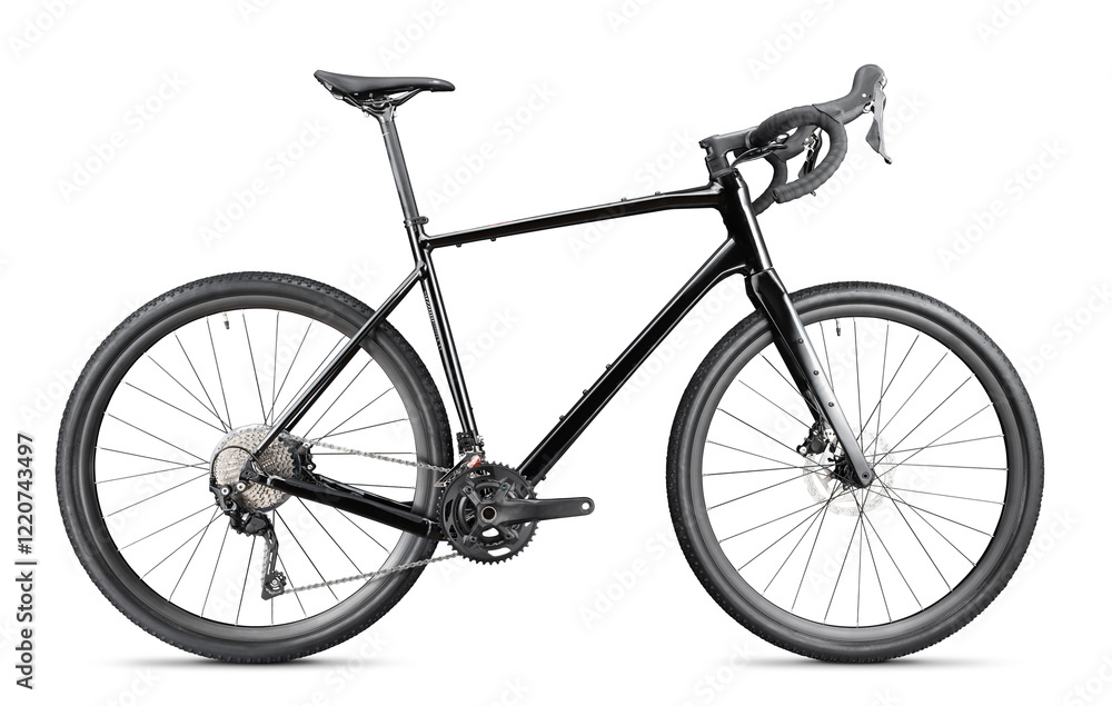 Obraz premium Black gravel bike on a white background