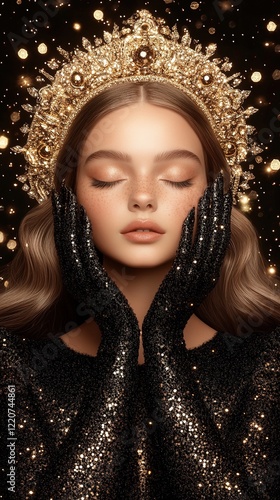 Golden Crown and Serene Beauty