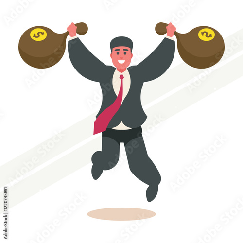 A happy rich man representing wealth and success