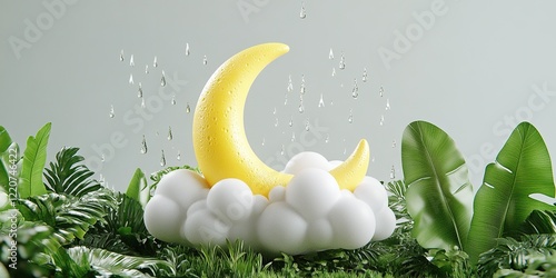 Rainy Night Crescent Moon: ...