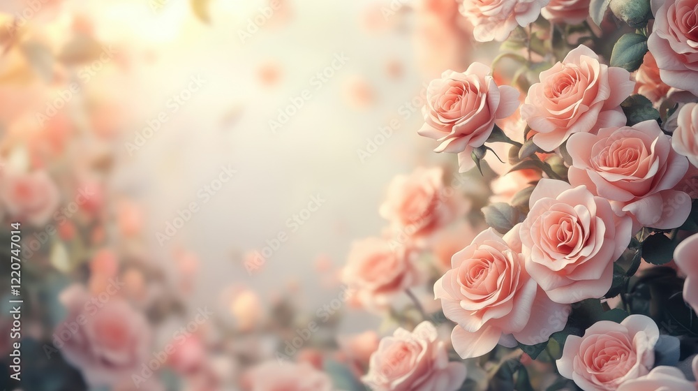 Romantic background with beautiful flowers for valentine's day design Romantic background with beautiful flowers for valentine's day design