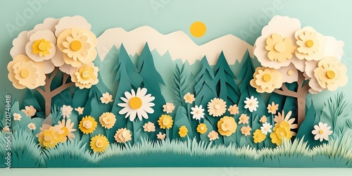 Papercut Spring Landscape: ...