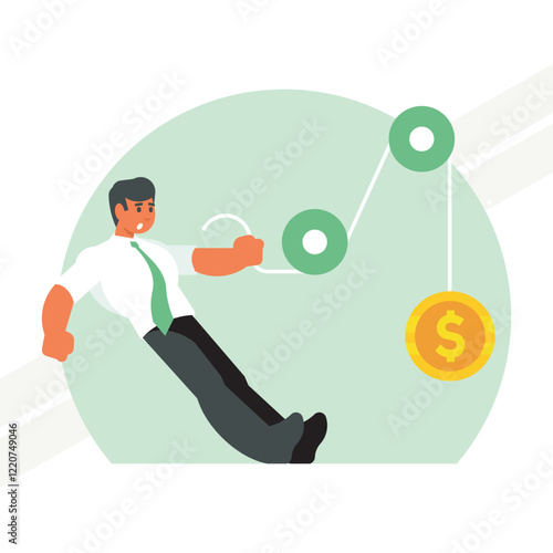 An illustration representing holding the exchange rate symbolizing finance and economy